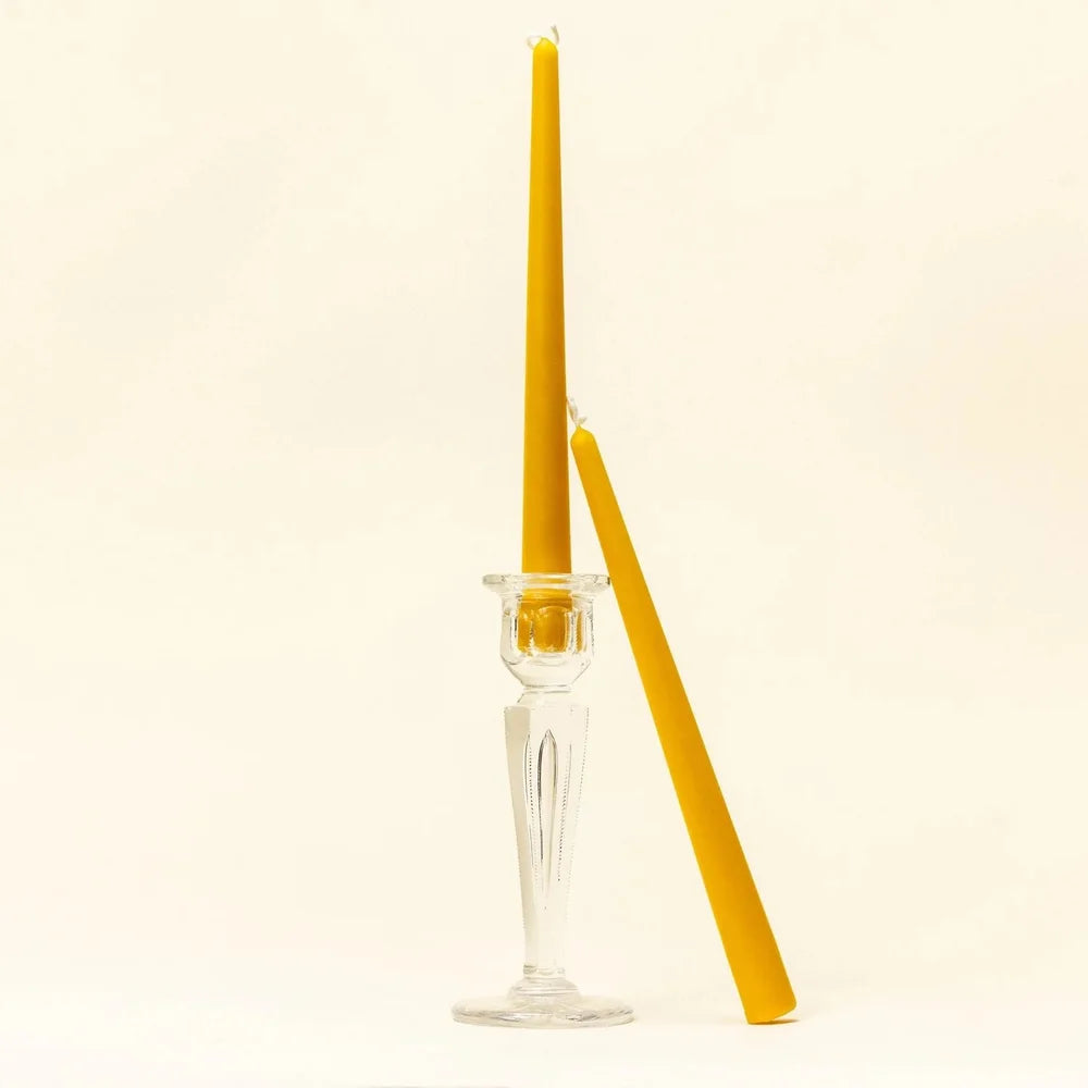 100% Beeswax Taper Candle- Set of 2- Assorted Colors