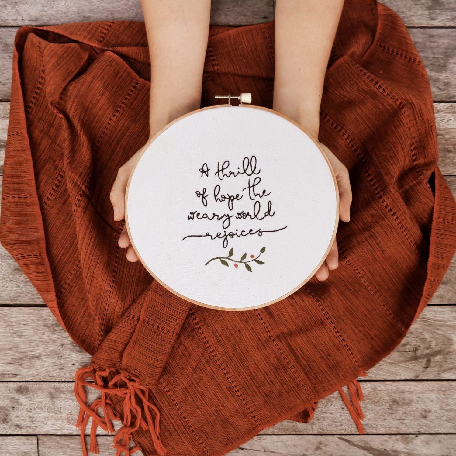 A Thrill of Hope Large Embroidered Hoop