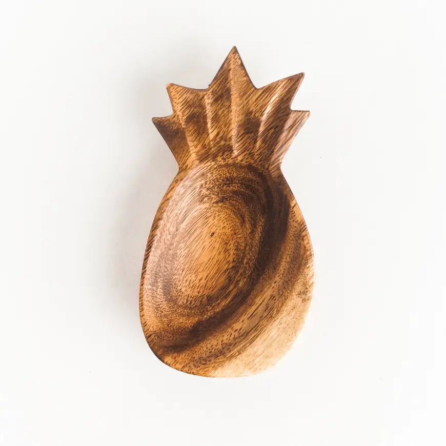 Acacia Wood Pineapple Trinket Dish