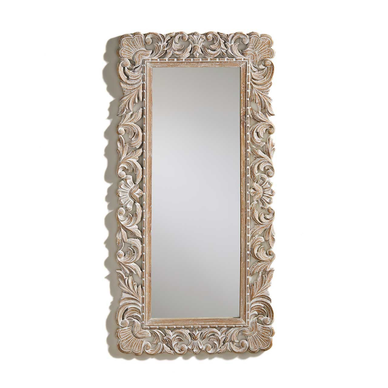 Acanthus Rosettes Hand- Carved Wall Mirror (*Local Pickup/Local Delivery Only)