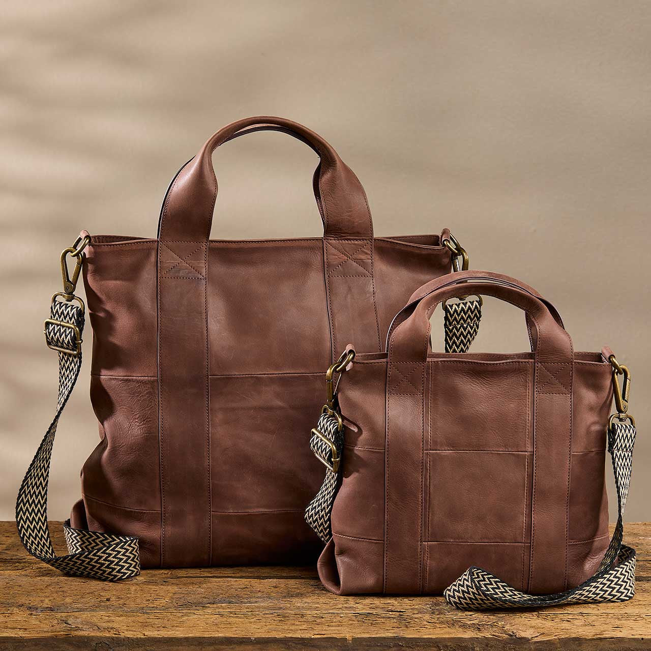 Adhya Leather Tote- Assorted Sizes- Sold Individually