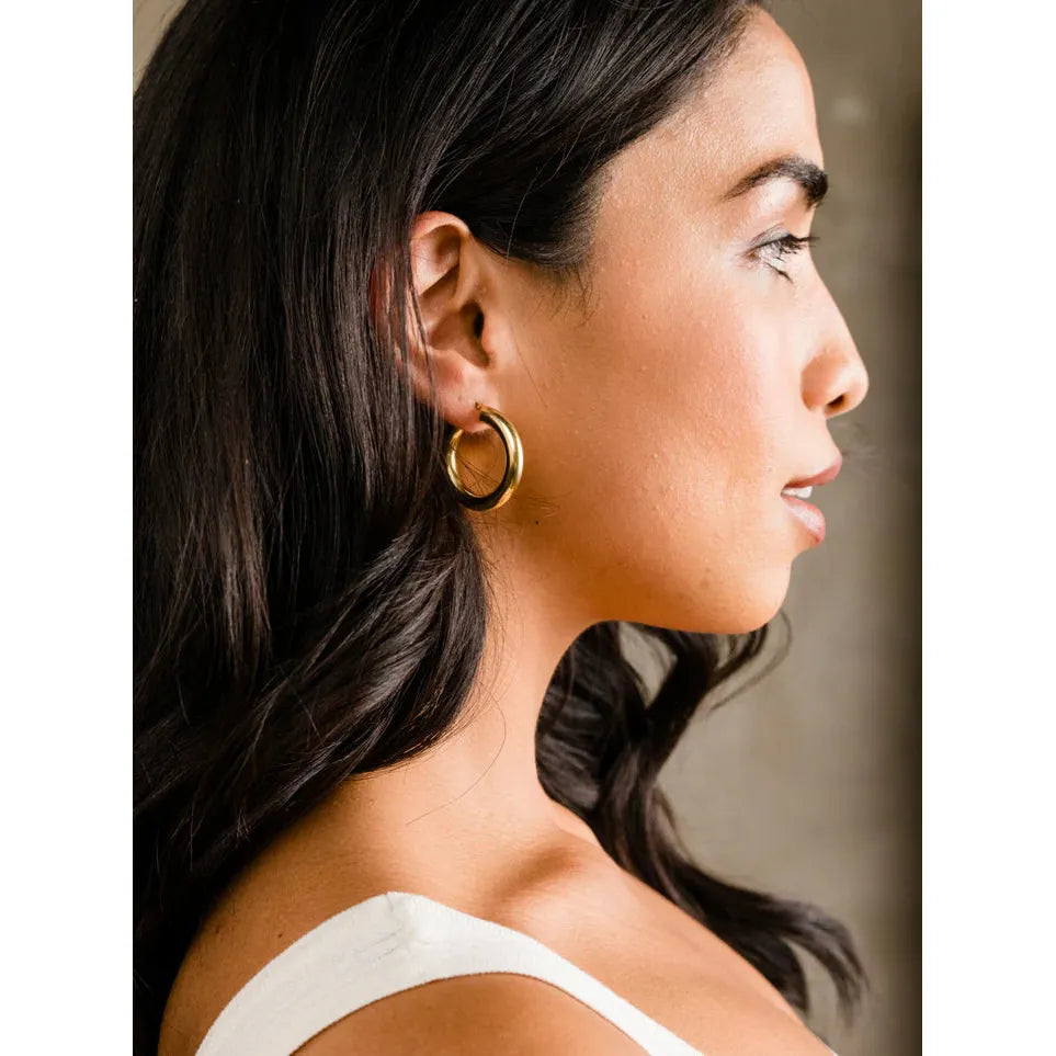Air Hoops: Gold Plated Silver-30mm