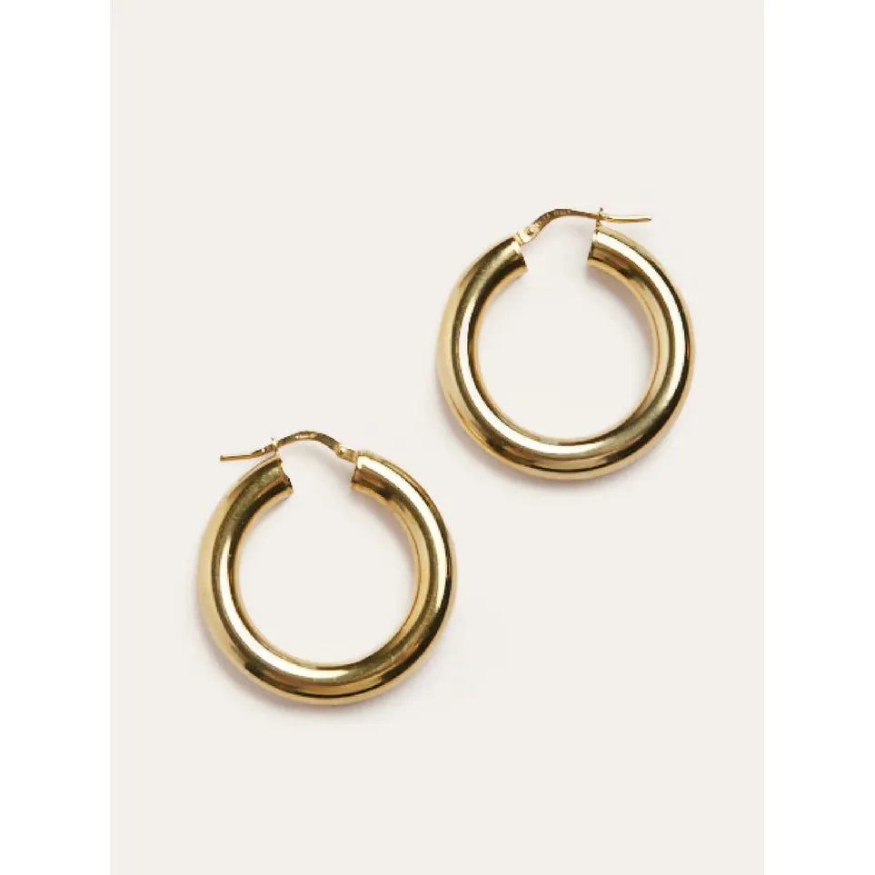 Air Hoops: Gold Plated Silver-30mm