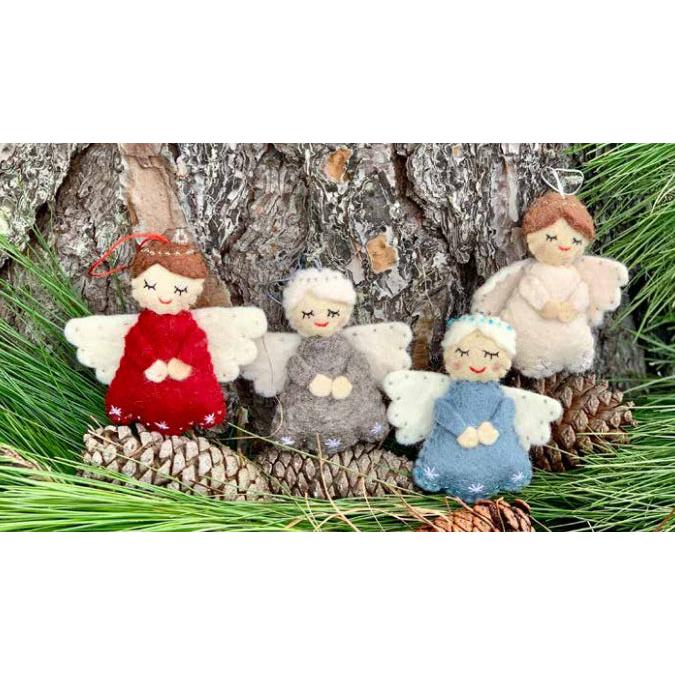 Angel with Halo Ornament- Assorted Colors-Sold Individually
