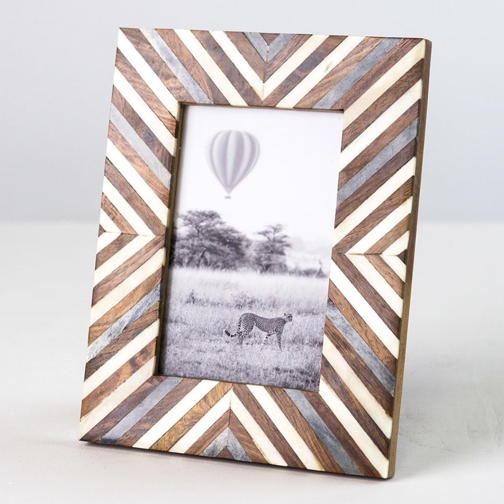 Banka Mundi Frame - Brown & White- Assorted Sizes- Sold Individually