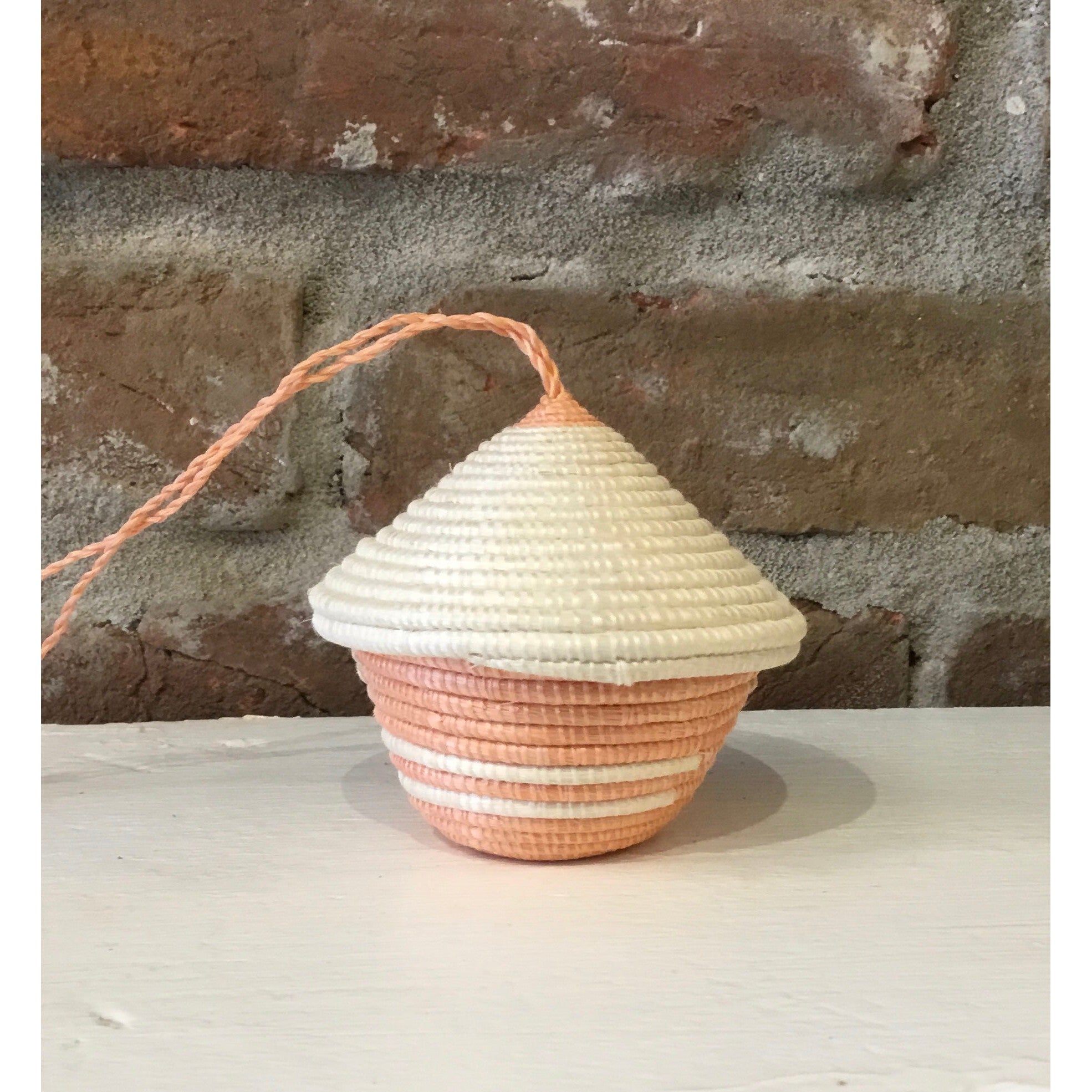 Basket Ornament - Peach- Short
