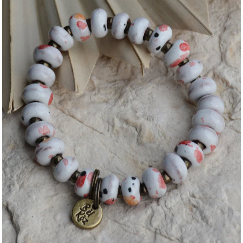 Bel Koz Rondelle Clay Bead Charm Bracelet- Assorted Colors