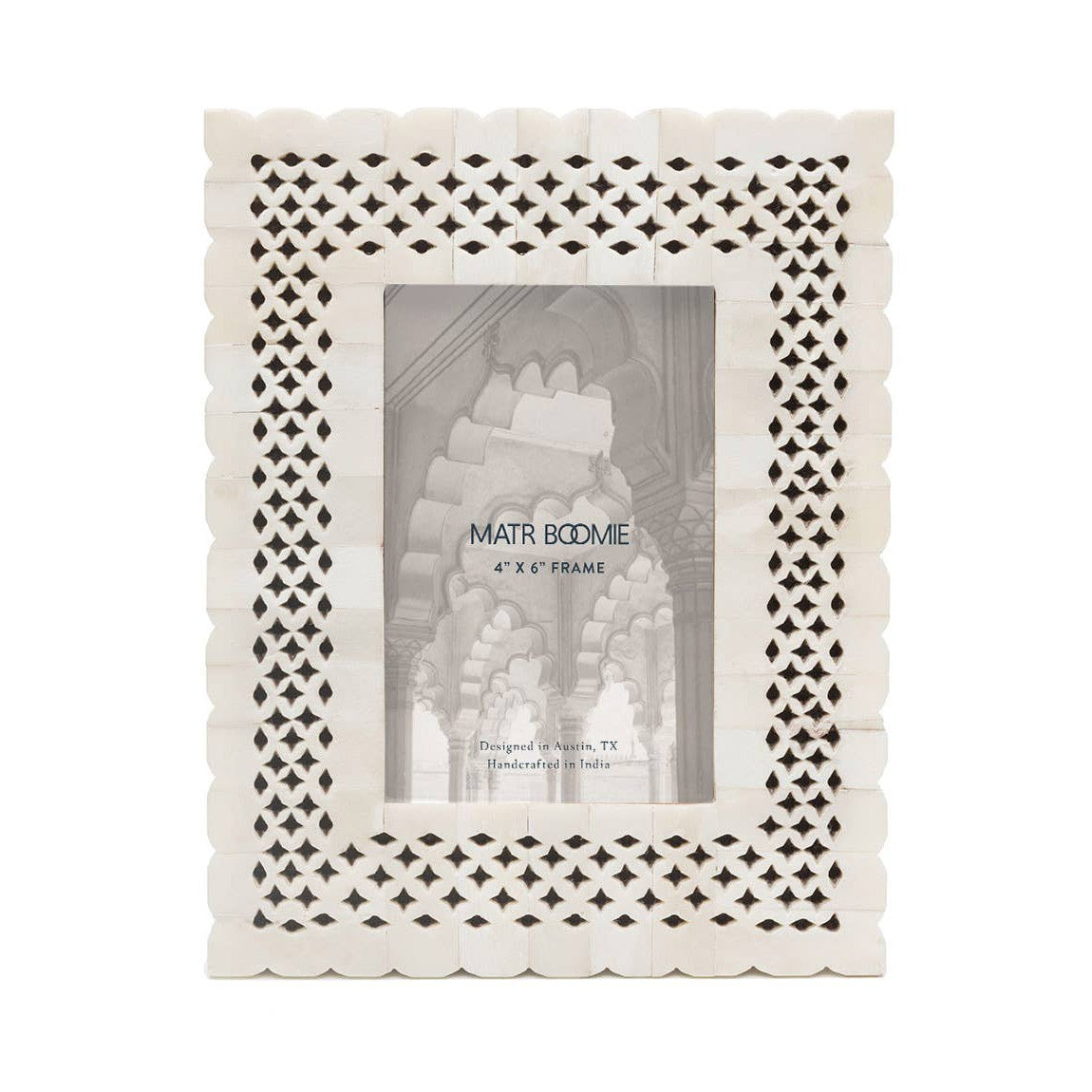 Bianca Filigree 4x6 Cream Picture Frame - Hand Carved Bone