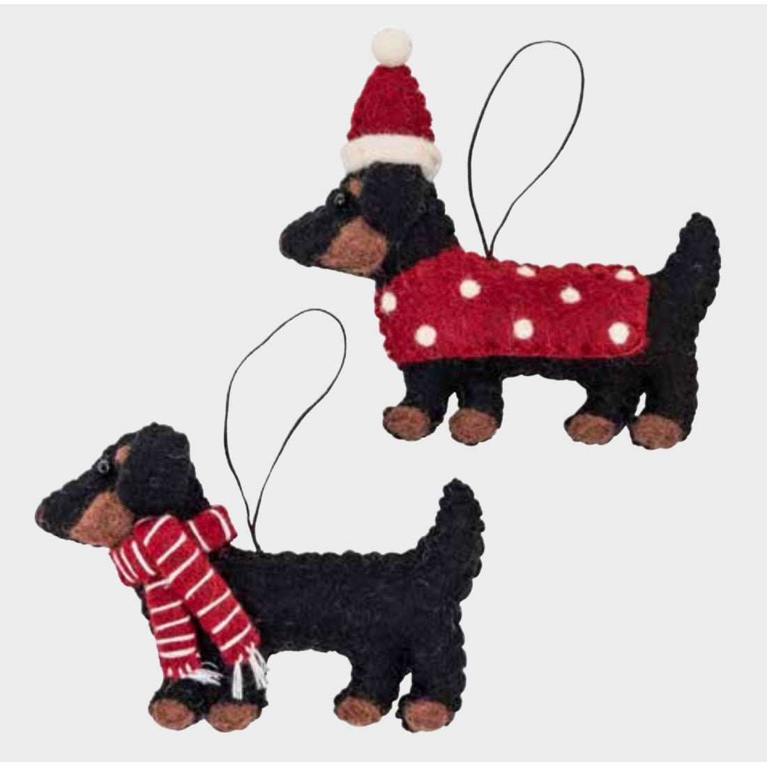 Black Dachshund Ornament - Assorted Styles-Sold Individually