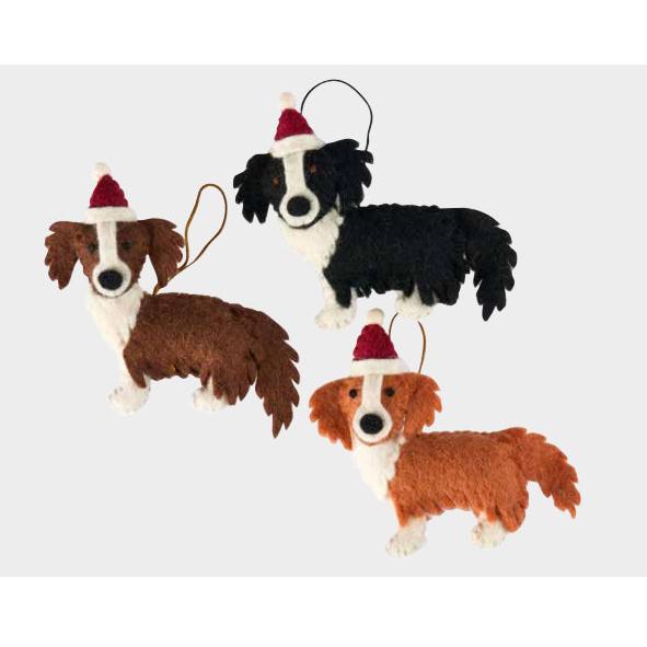 Border Collie Ornament- Assorted Colors- Sold Individually