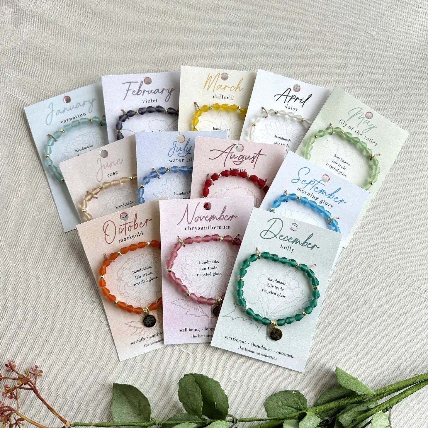 Botanical Collection Bracelet- Assorted Months- Sold Individually