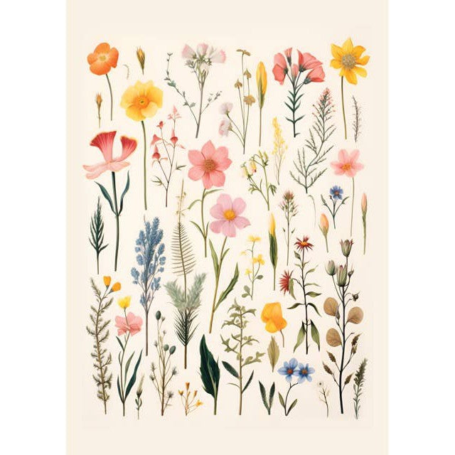 Botanical Wildflower Recycled Microfiber Waffle Tea Towel