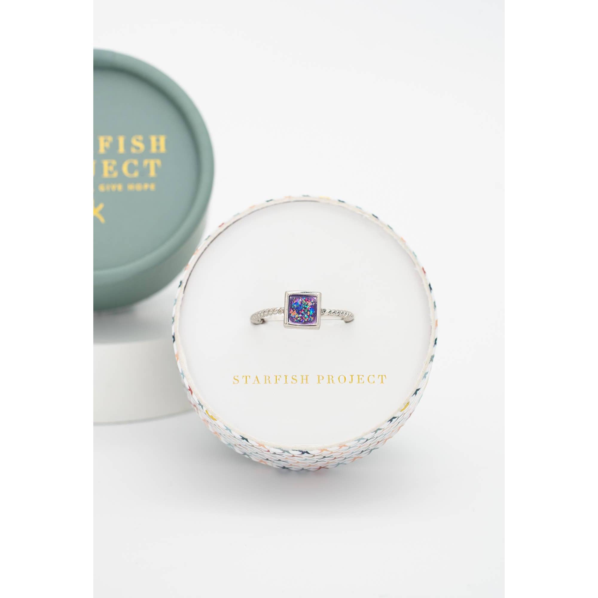 Bright Ring in Glistening Lilac & Silver