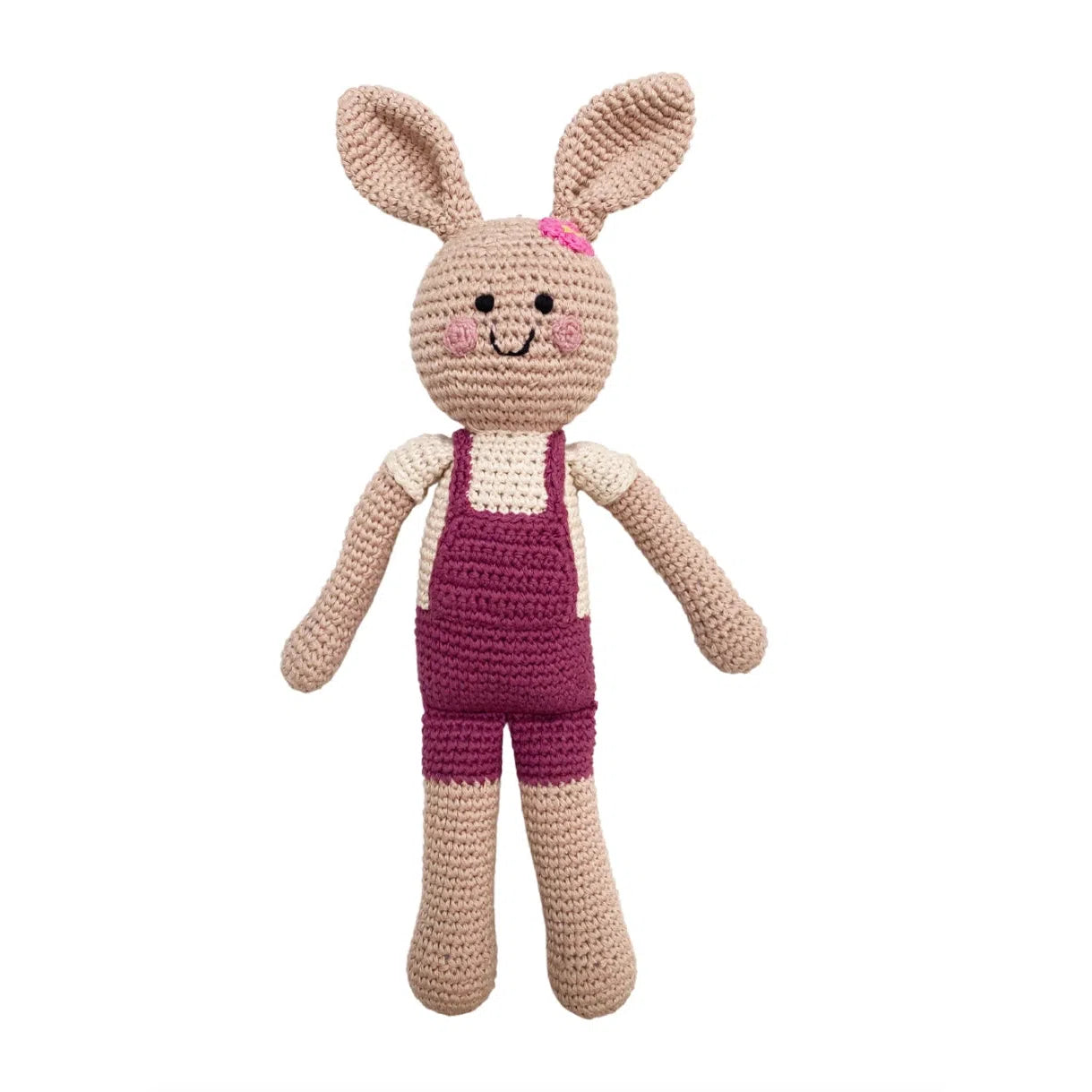 Bunny in Suspenders Stuffed Toy- Assorted Colors- Sold Individually
