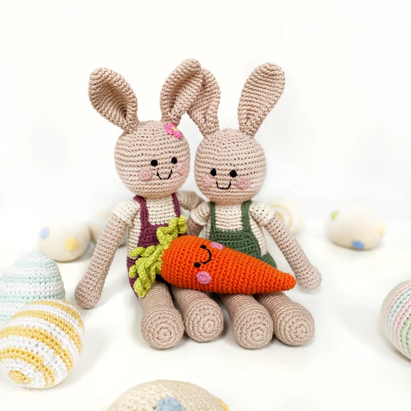Bunny in Suspenders Stuffed Toy- Assorted Colors- Sold Individually