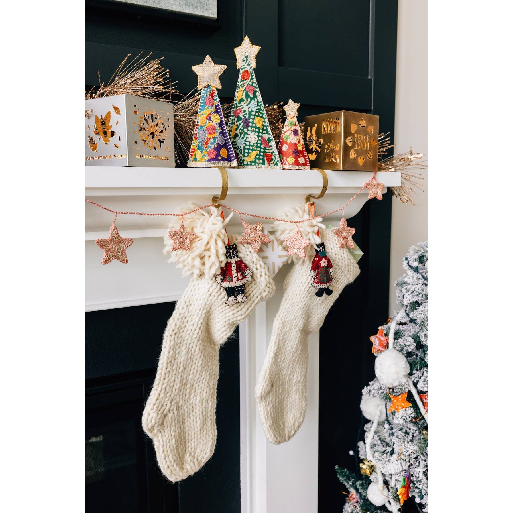 Chunky Knit Christmas Stocking - Cream
