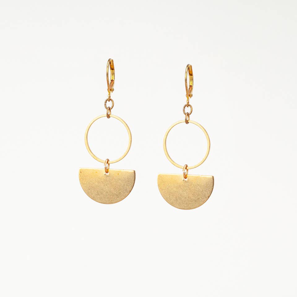 Circle & Half Dangle Earrings