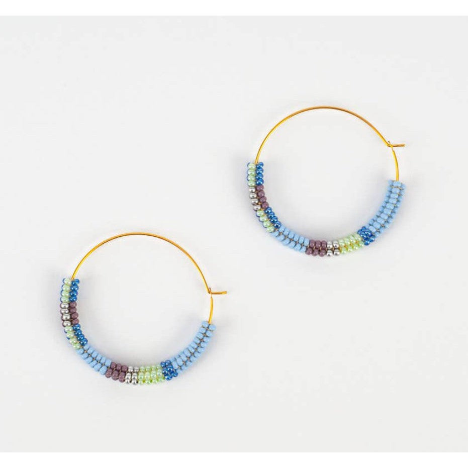 Color Block Hoop Earrings- Assorted