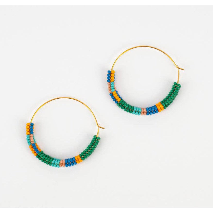 Color Block Hoop Earrings- Assorted