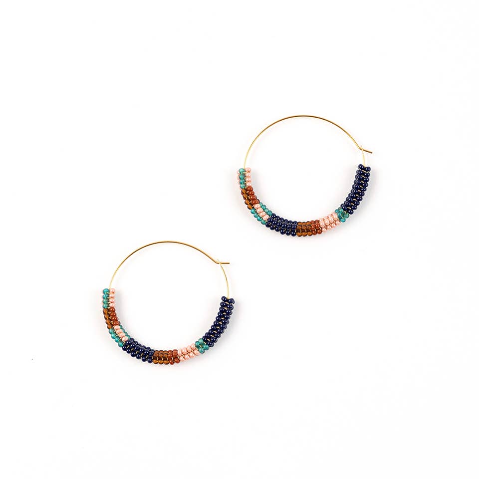 Color Block Hoop Earrings- Assorted Colors