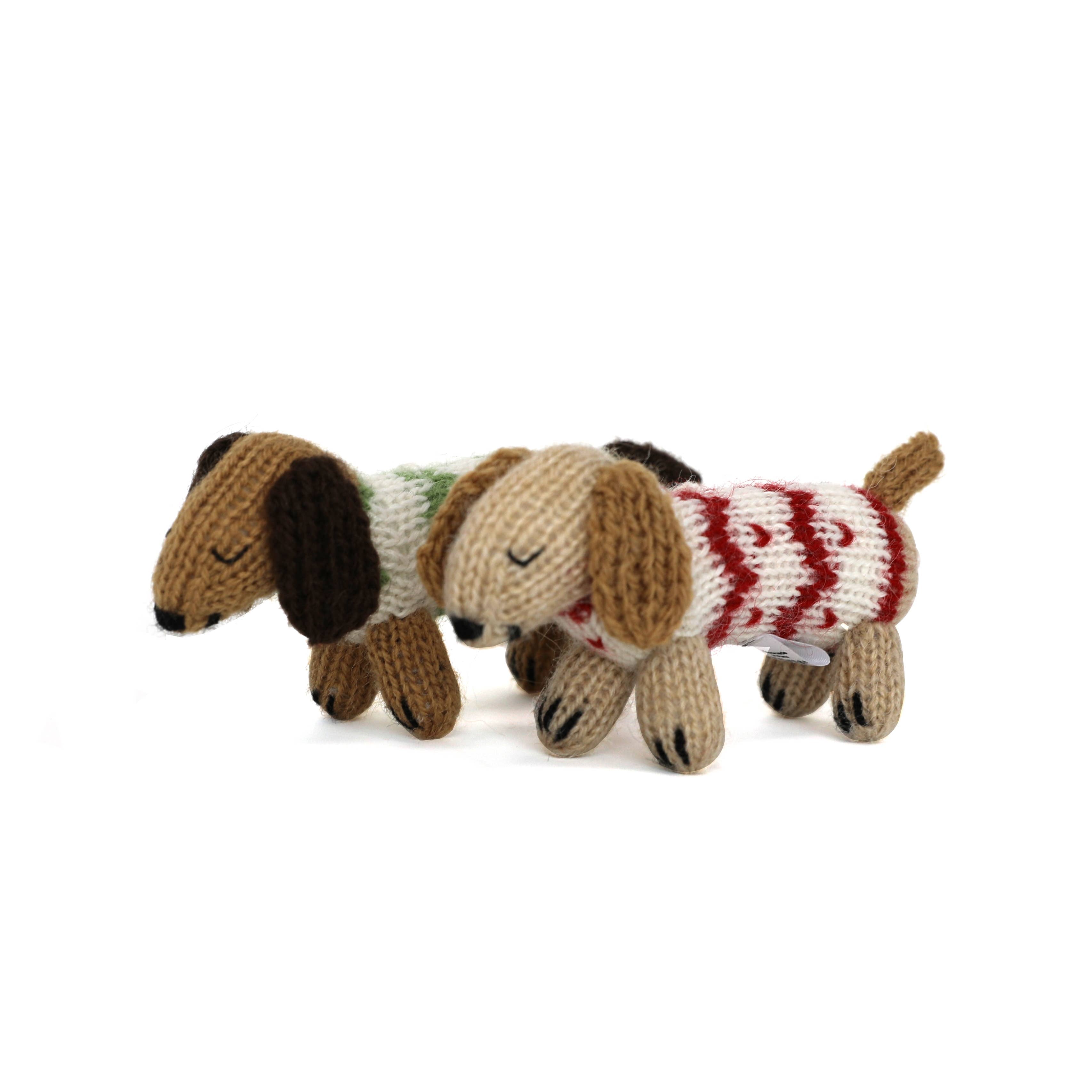 Dachshund in Holiday Sweater Ornament- Sold Individually