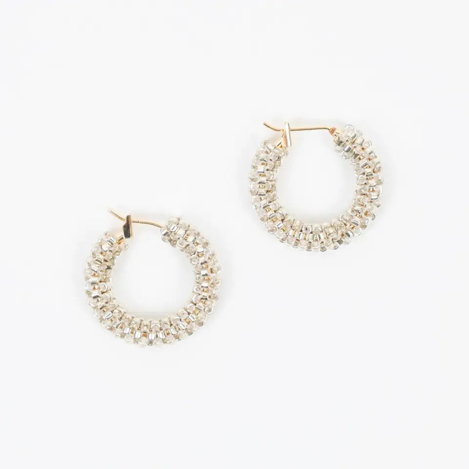 Delica Small Beaded Hoop Earrings- Assorted