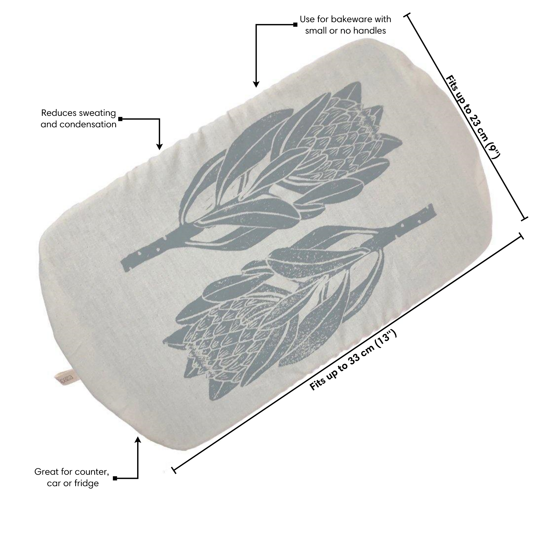 Dish Cover-Rectangle- Protea Print