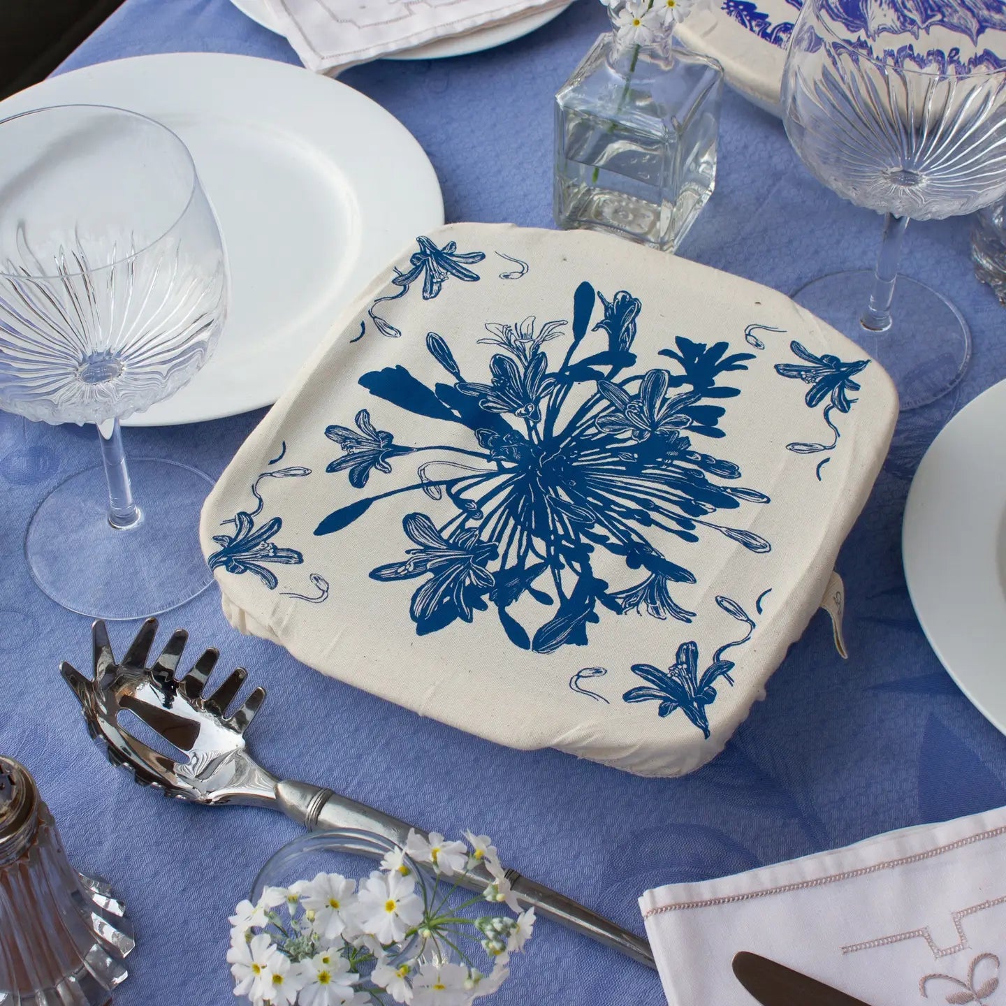 Dish Cover- Square-African Flowers