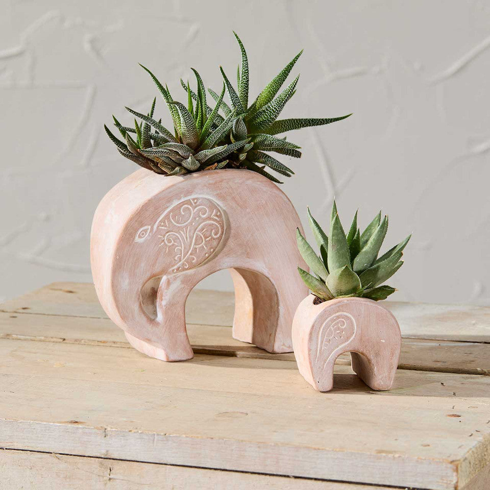 Elephant Family Planters- Set of 2