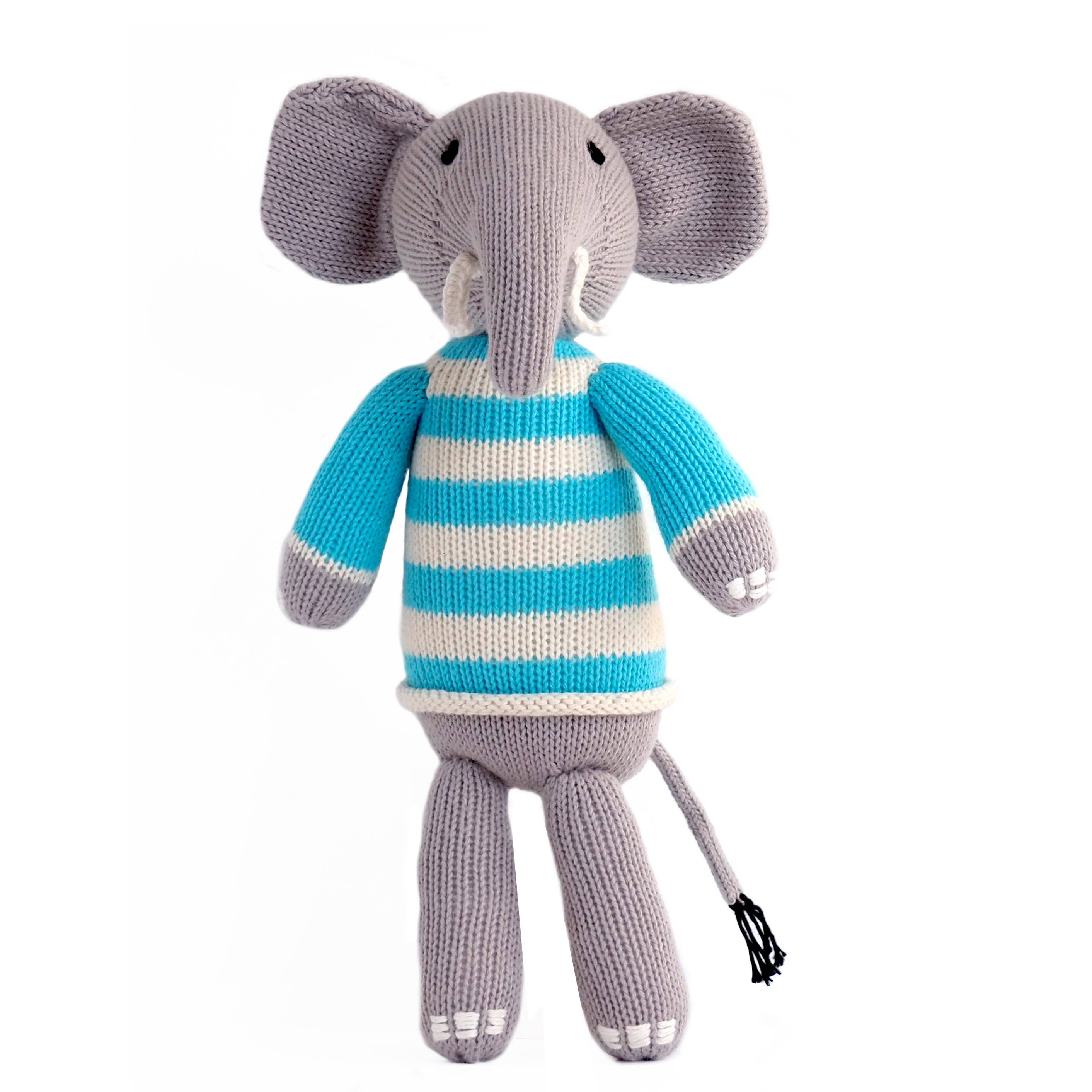 Elephant in Blue Sweater Stuffed Animal