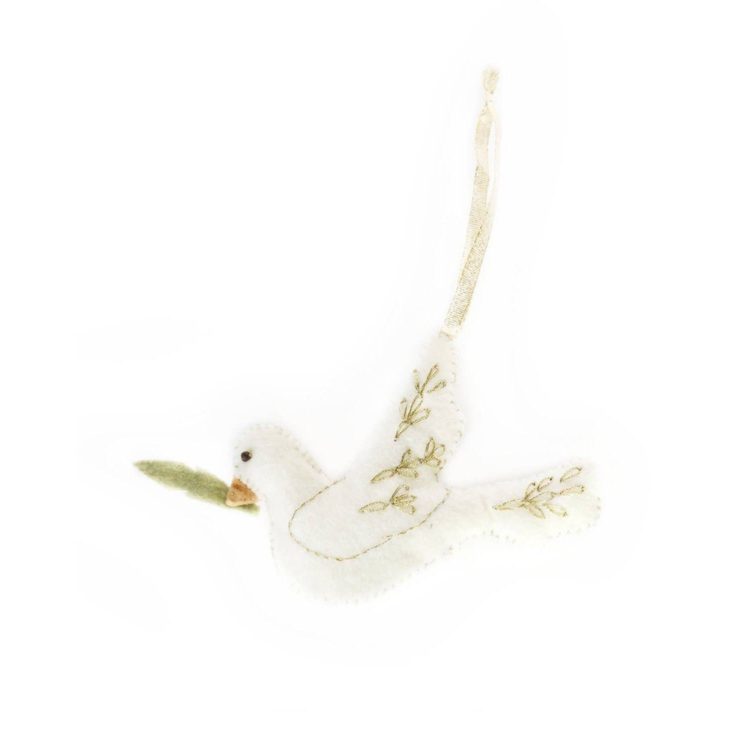 Elora Embroidered Felt Dove Christmas Ornament- Assorted Colors