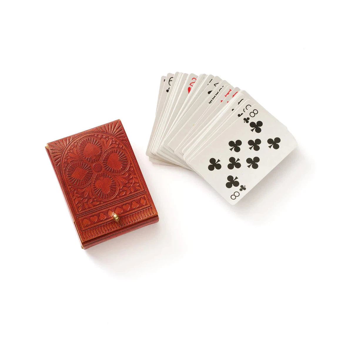 Embossed Leather Playing Cards Set