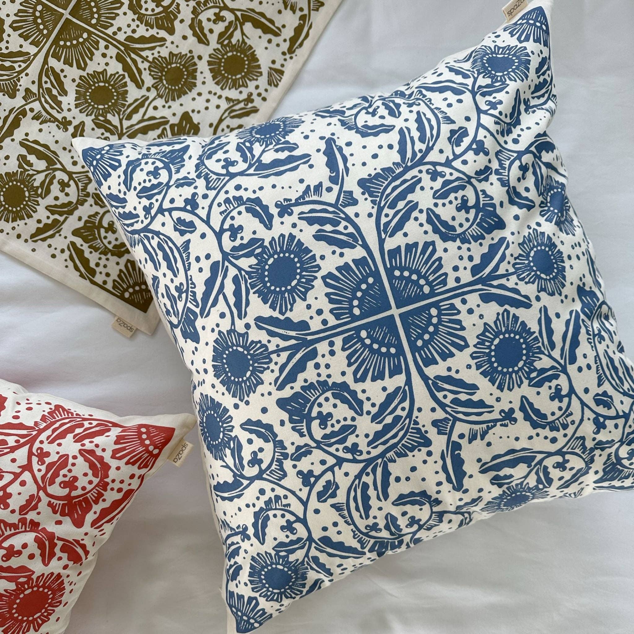 European Continental Cushion Cover 24" Square | Madiba Print: Steel