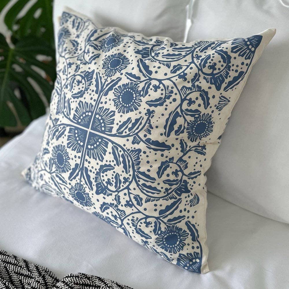 European Continental Cushion Cover 24" Square | Madiba Print: Steel