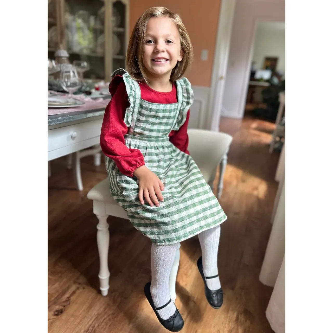 Evergreen Gingham Apron- Assorted Sizes- Sold Individually