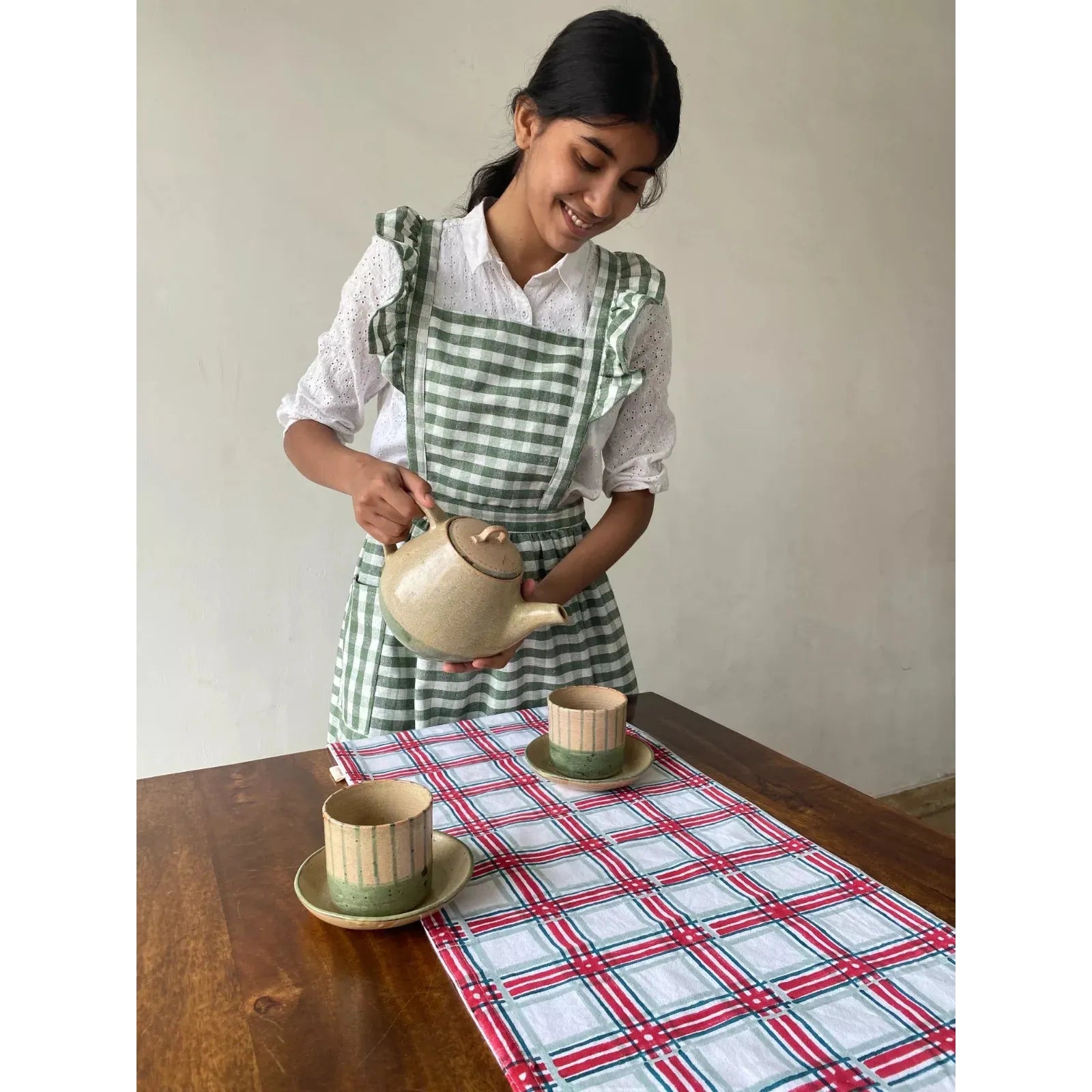 Evergreen Gingham Apron- Assorted Sizes- Sold Individually