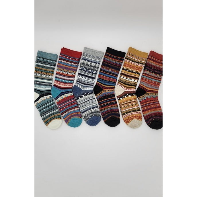 Fair Isle Alpaca Socks - Assorted Colors/Assorted Sizes