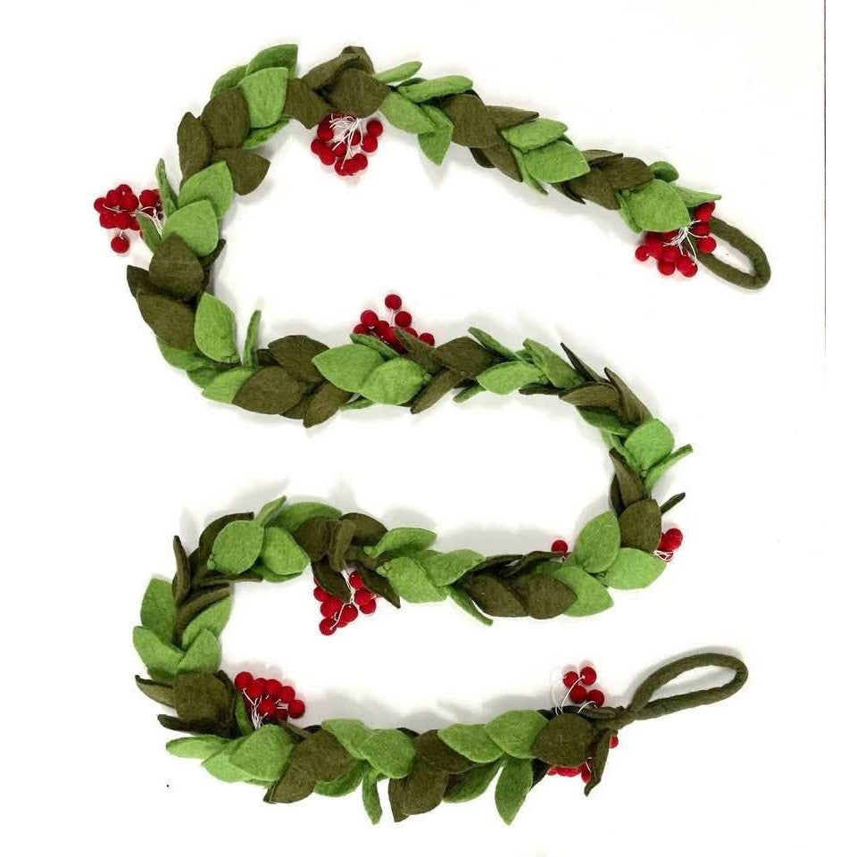 Felt Green Mistletoe Garland