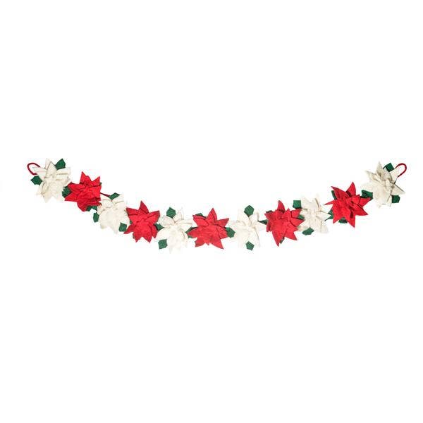 Felt Poinsettia Garland