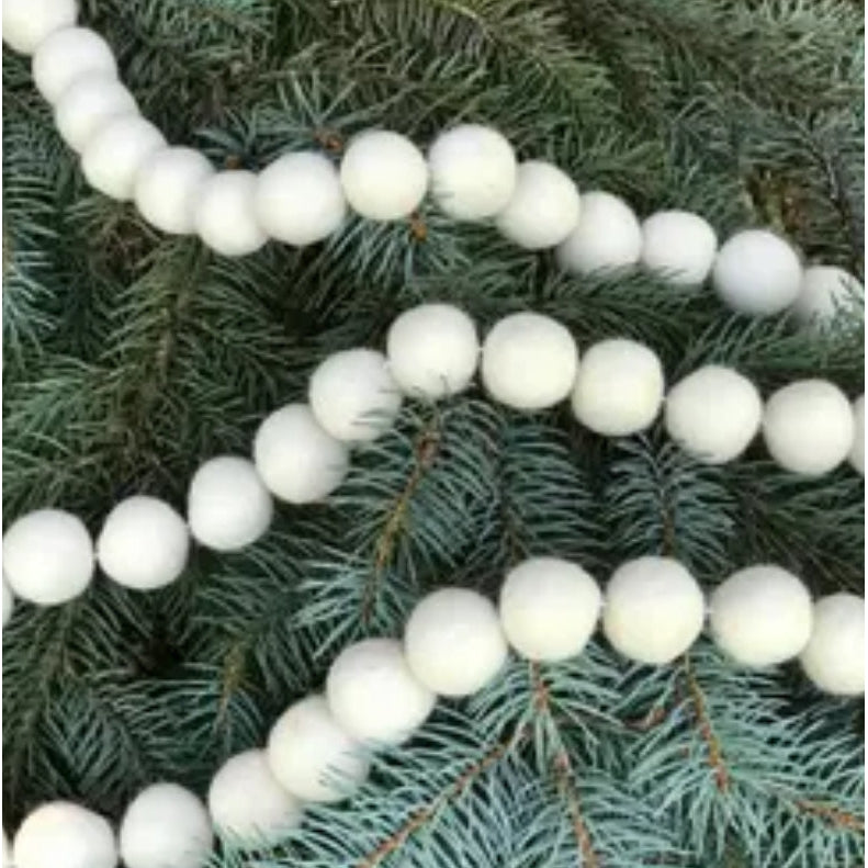 Felt White Garland