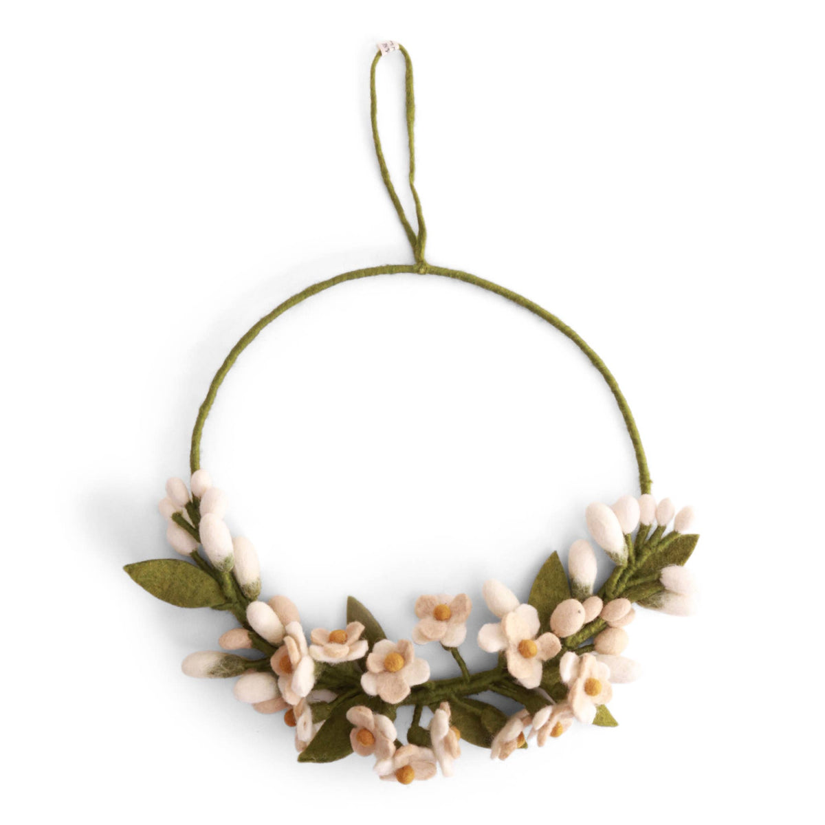 Felt White Wisteria Wreath