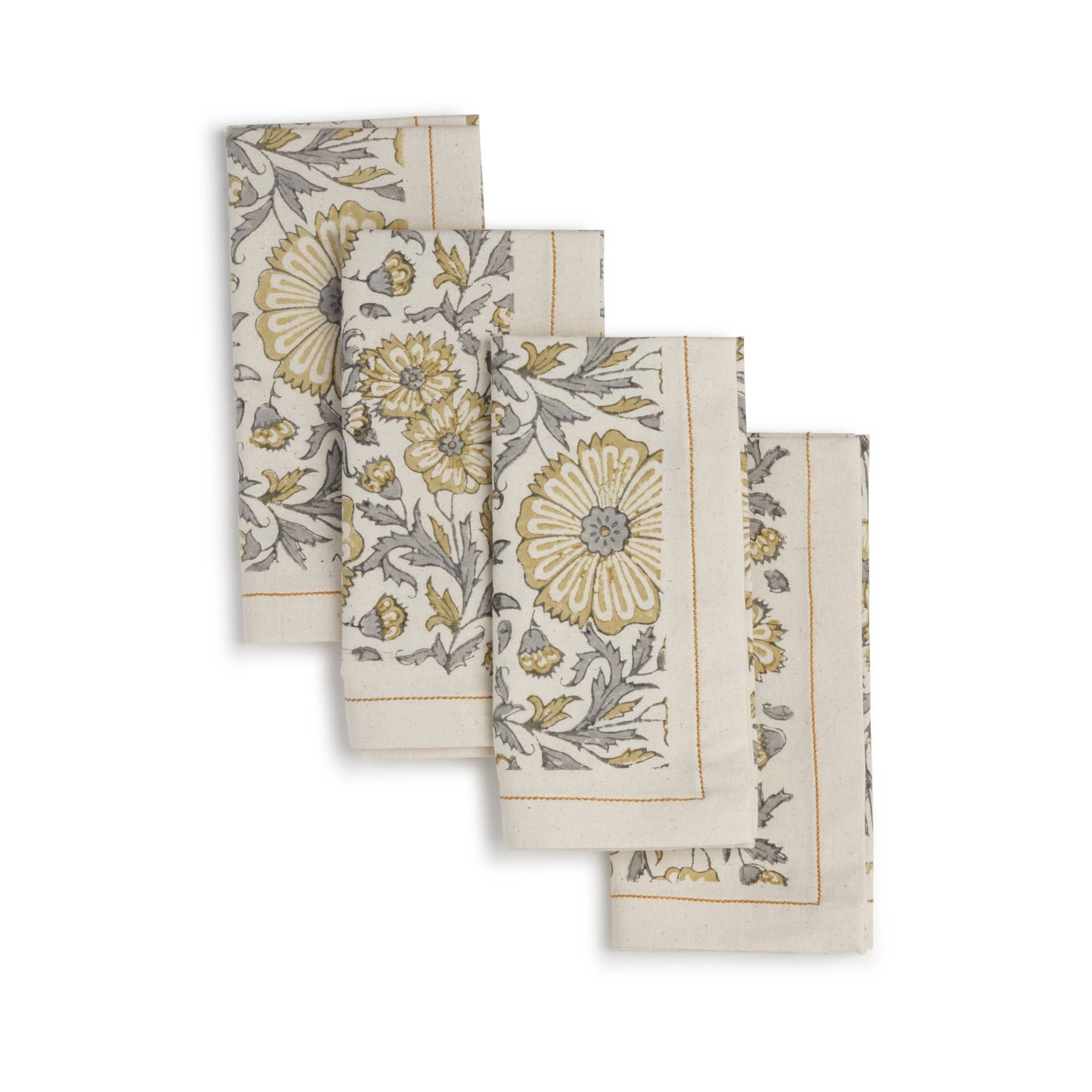 Floral Napkins-Assorted Styles- Set of 4