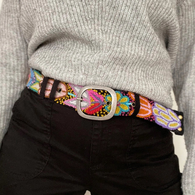 Folklorica Wool Belt- Black- Assorted Sizes