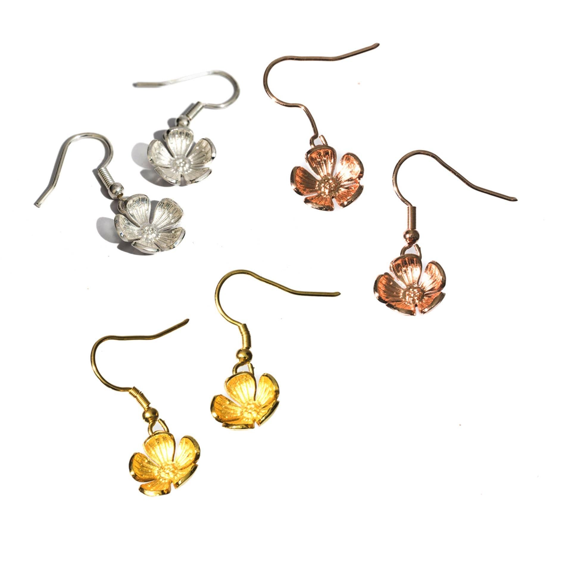 Forget-me-Not Dangle Earrings- Assorted Metals- Sold Individually