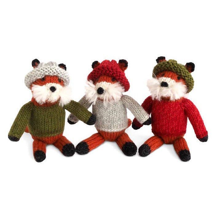 Fox in Sweater Ornament- Sold Individually