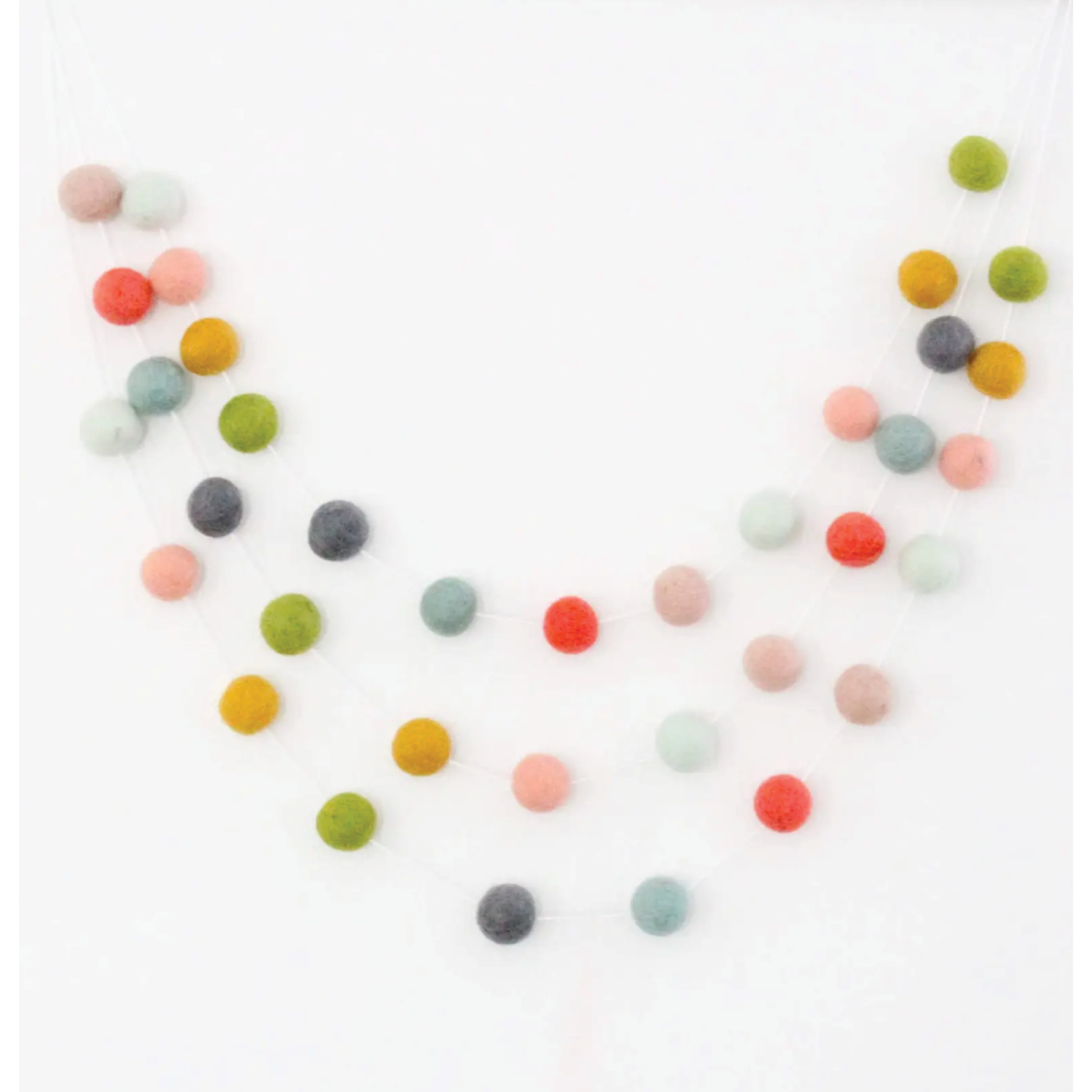 Garden Party Felt Ball Garland: 7 ft.