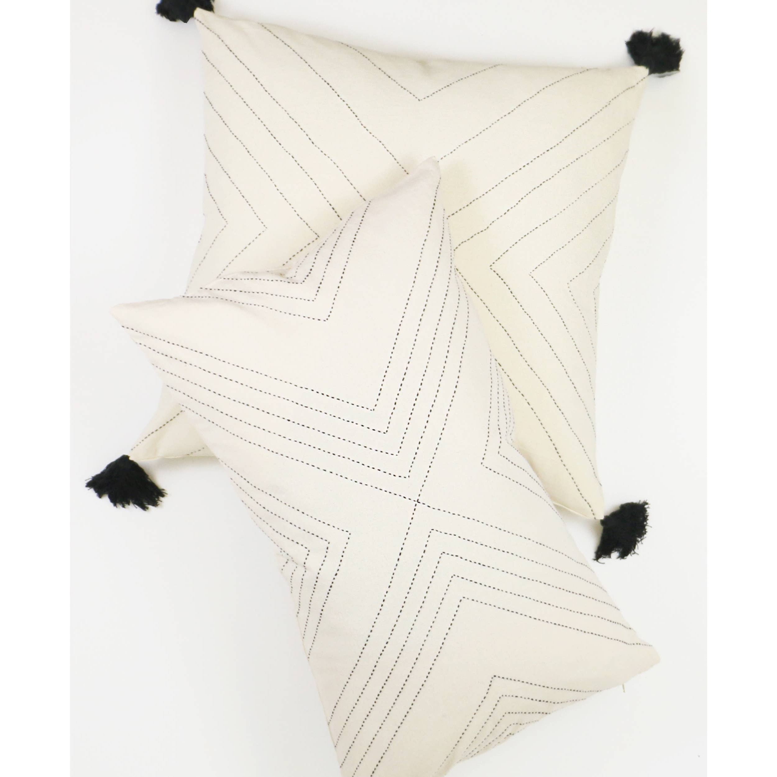 Geometric Lumbar Pillow Cover: Bone