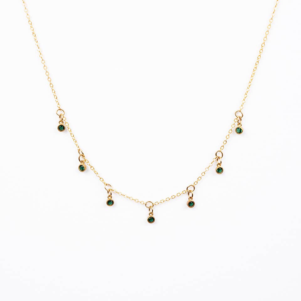 Green Zircon Drop Necklace