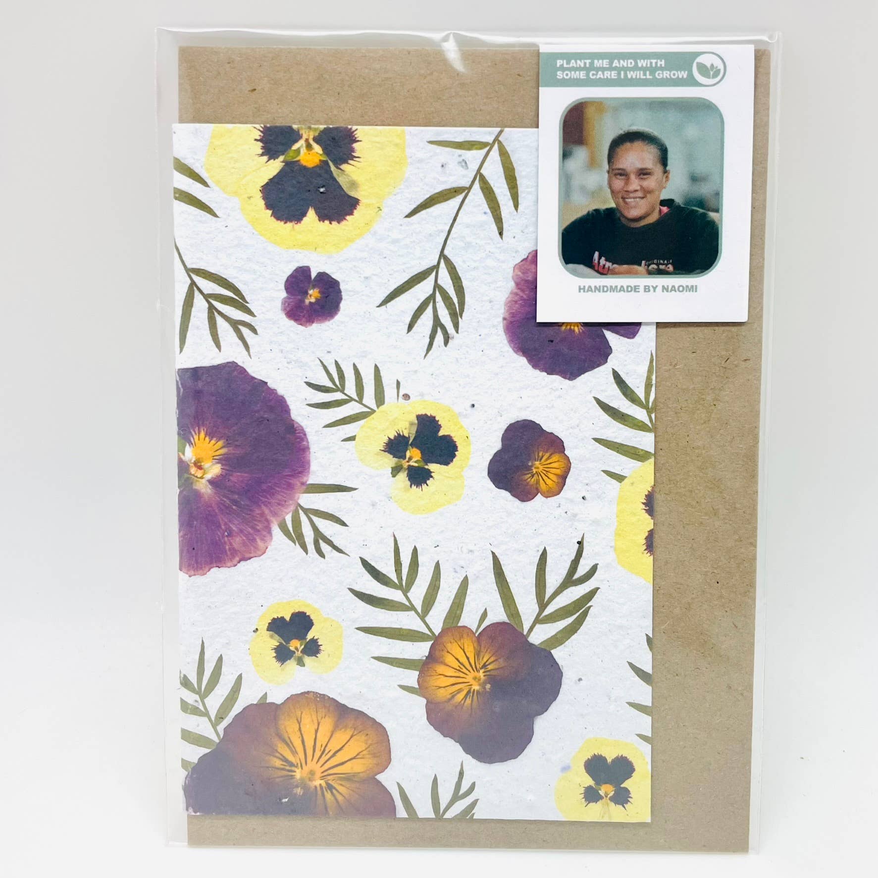 Growing Paper Card- Pansy Love