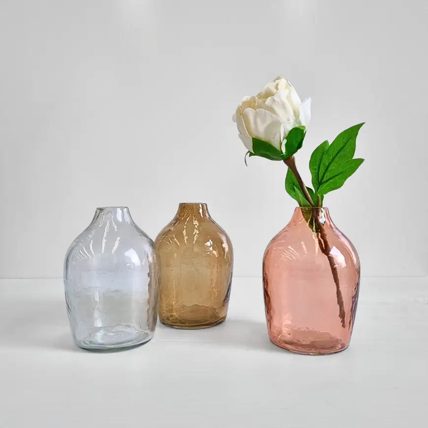 Haley Handblown Hammered Bud Vase- Assorted Colors- Sold Individually